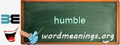 WordMeaning blackboard for humble